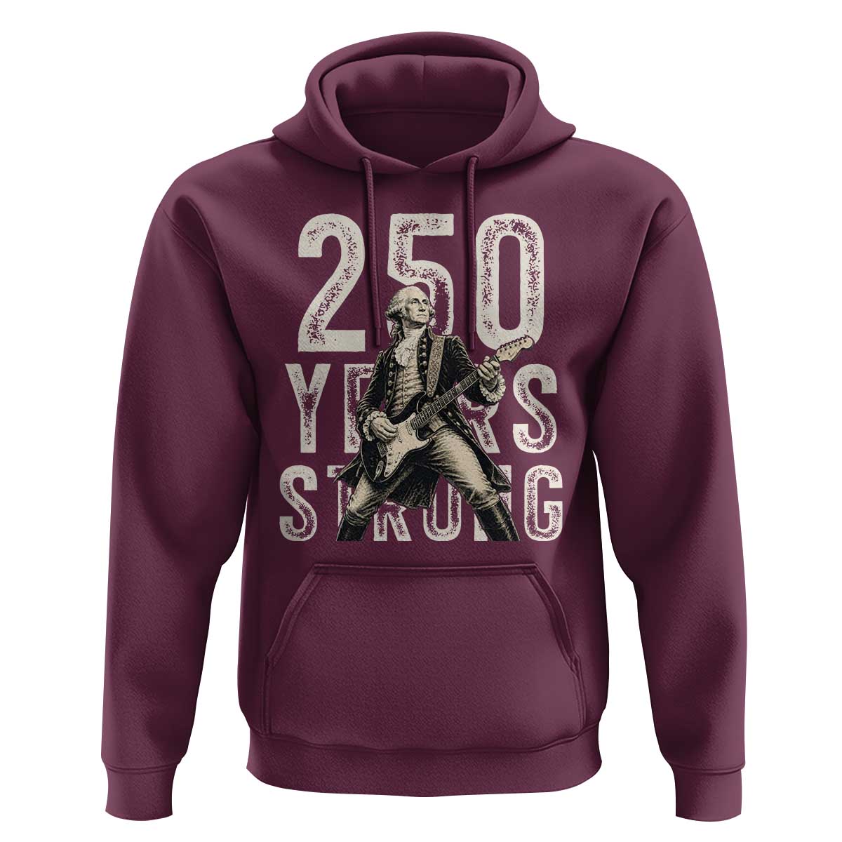 Vintage George Washington Playing Guitar Hoodie 250 Years Strong