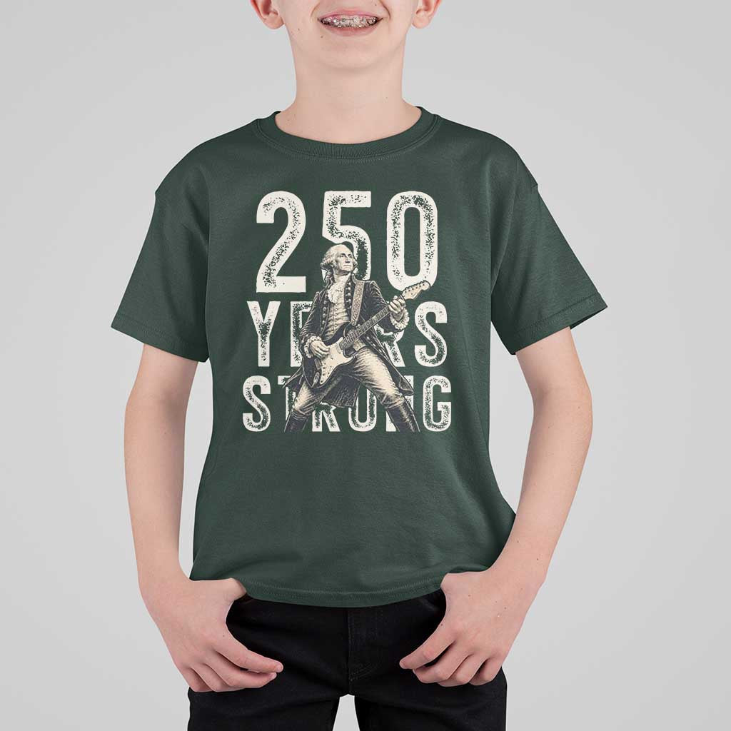 Vintage George Washington Playing Guitar T Shirt For Kid 250 Years Strong