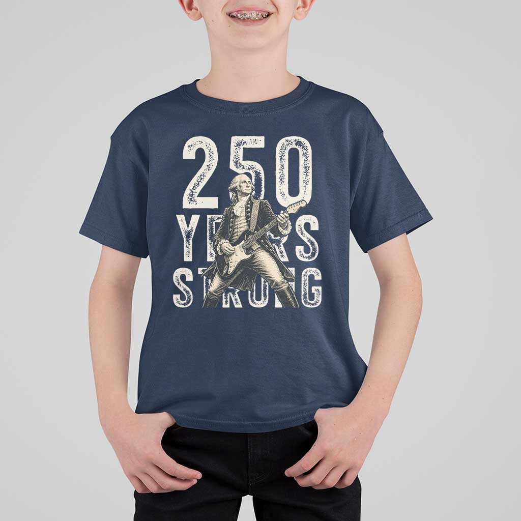 Vintage George Washington Playing Guitar T Shirt For Kid 250 Years Strong