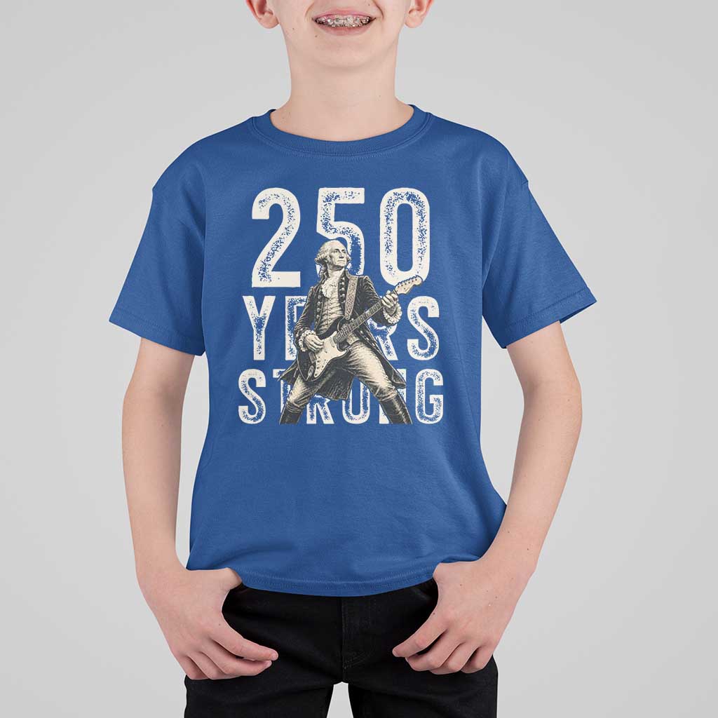 Vintage George Washington Playing Guitar T Shirt For Kid 250 Years Strong