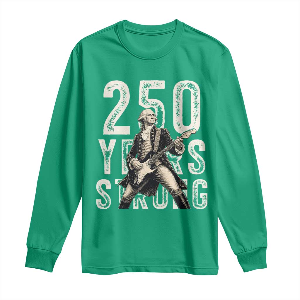 Vintage George Washington Playing Guitar Long Sleeve Shirt 250 Years Strong