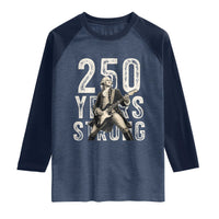 Vintage George Washington Playing Guitar Raglan Shirt 250 Years Strong