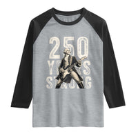 Vintage George Washington Playing Guitar Raglan Shirt 250 Years Strong