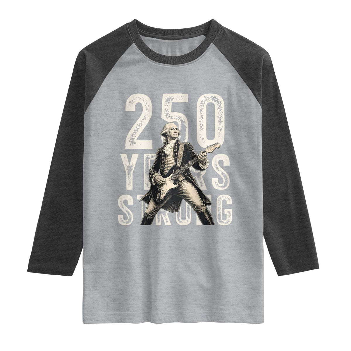 Vintage George Washington Playing Guitar Raglan Shirt 250 Years Strong