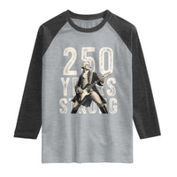 Vintage George Washington Playing Guitar Raglan Shirt 250 Years Strong