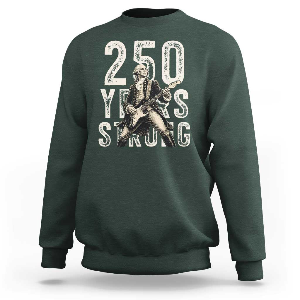 Vintage George Washington Playing Guitar Sweatshirt 250 Years Strong