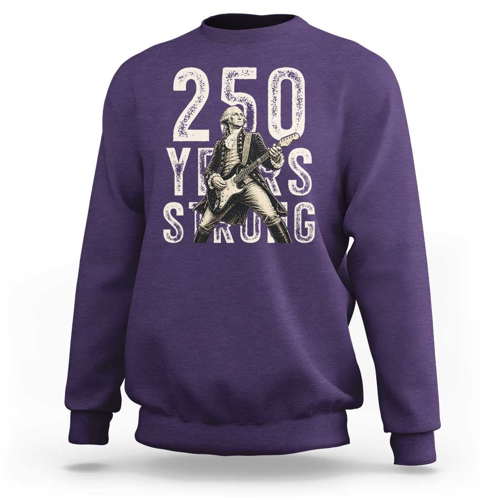 Vintage George Washington Playing Guitar Sweatshirt 250 Years Strong