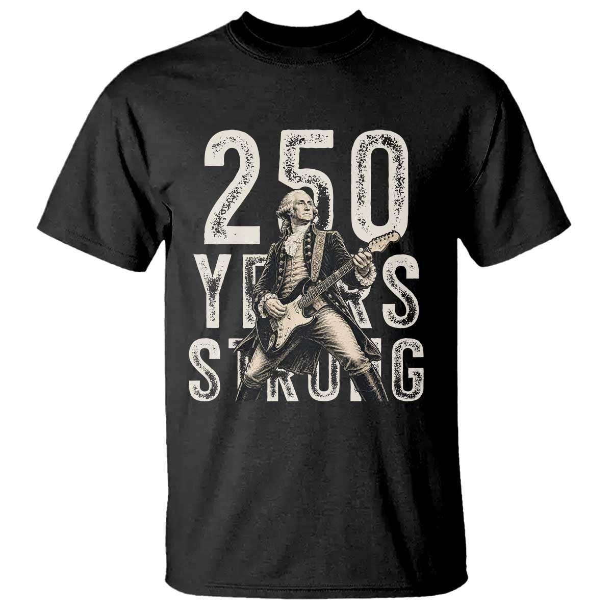 Vintage George Washington Playing Guitar T Shirt 250 Years Strong