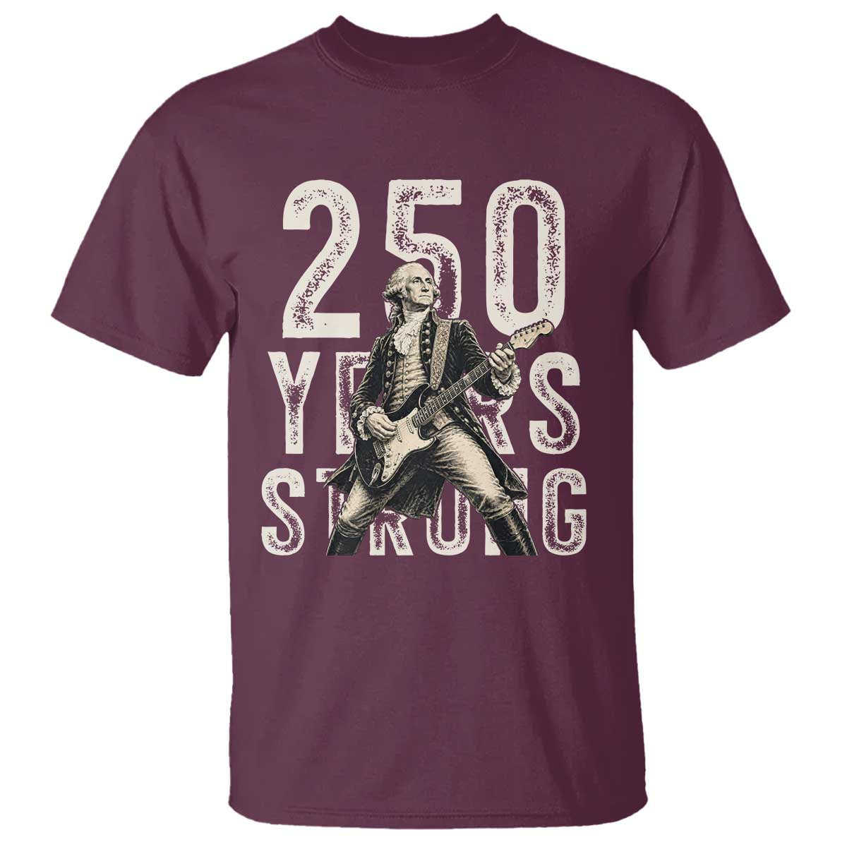 Vintage George Washington Playing Guitar T Shirt 250 Years Strong