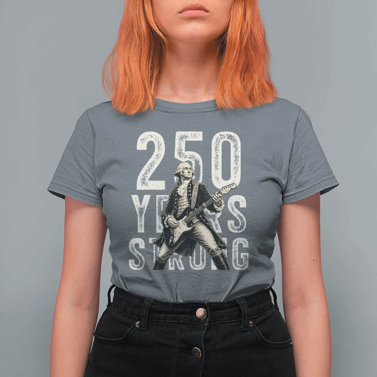 Vintage George Washington Playing Guitar T Shirt For Women 250 Years Strong