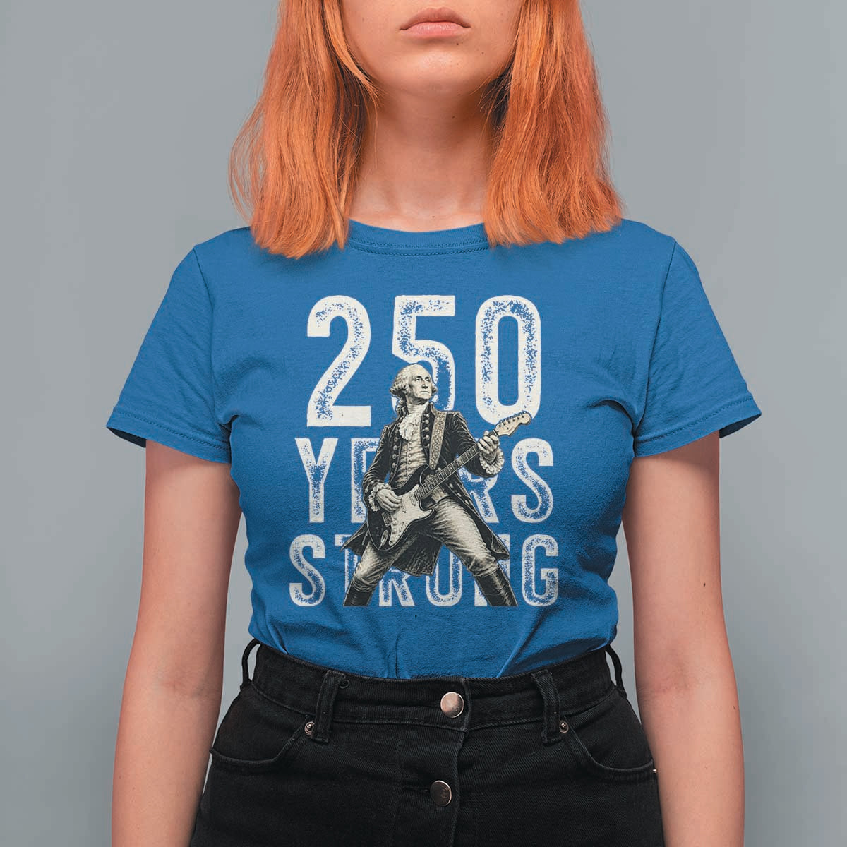 Vintage George Washington Playing Guitar T Shirt For Women 250 Years Strong