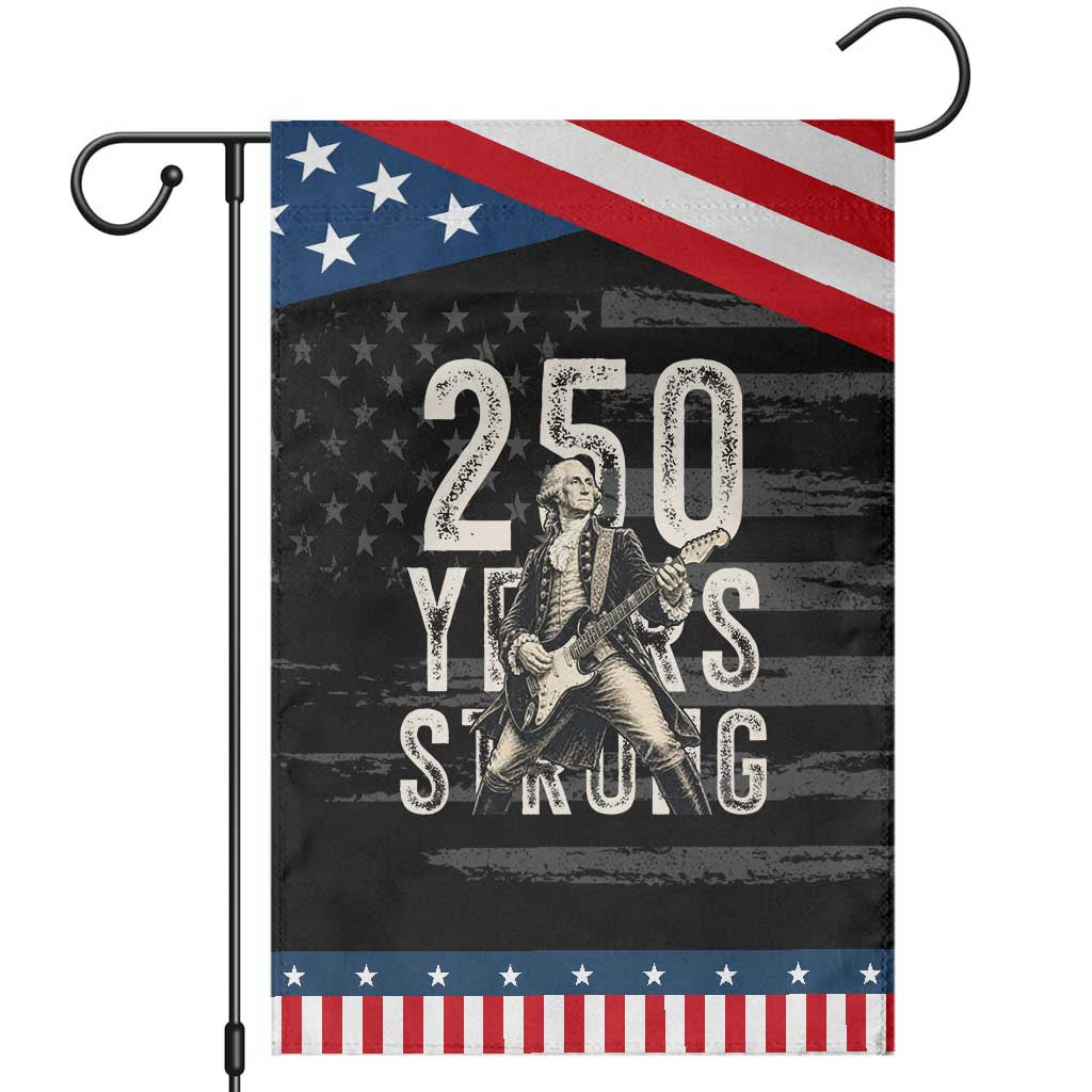 Vintage George Washington Playing Guitar Patriotic Garden Flag 250 Years Strong