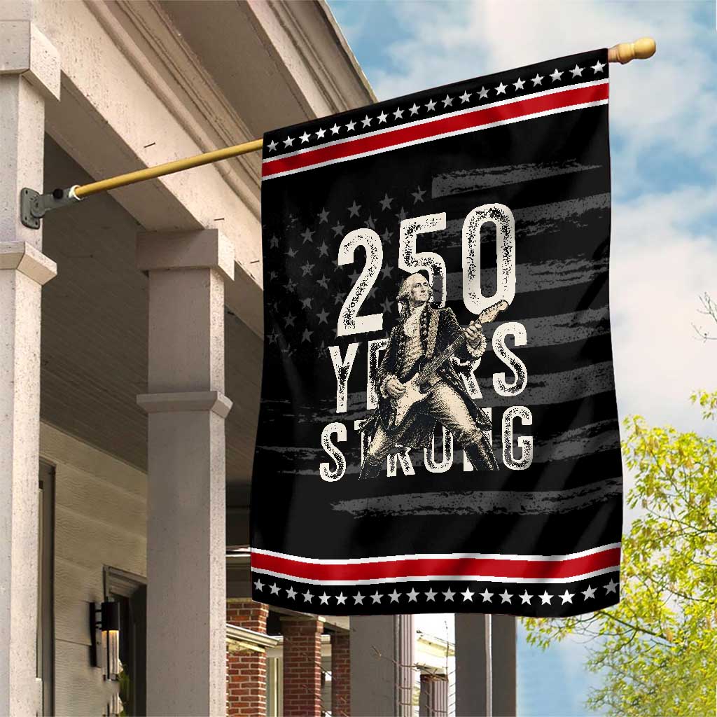 Vintage George Washington Playing Guitar Patriotic Garden Flag 250 Years Strong