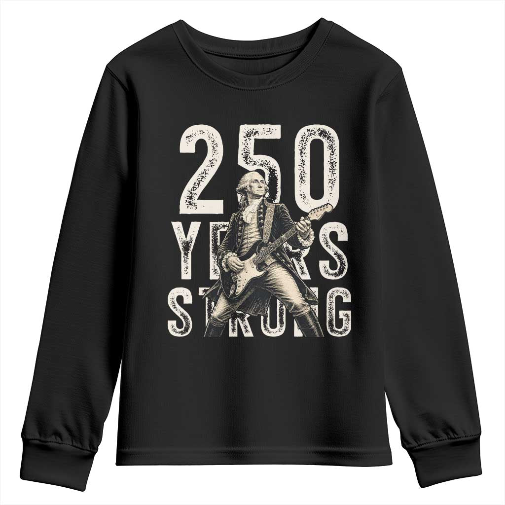 Vintage George Washington Playing Guitar Youth Sweatshirt 250 Years Strong