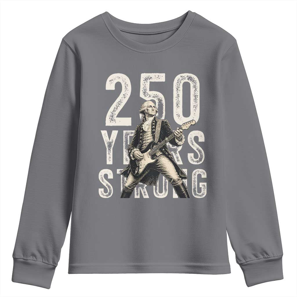 Vintage George Washington Playing Guitar Youth Sweatshirt 250 Years Strong