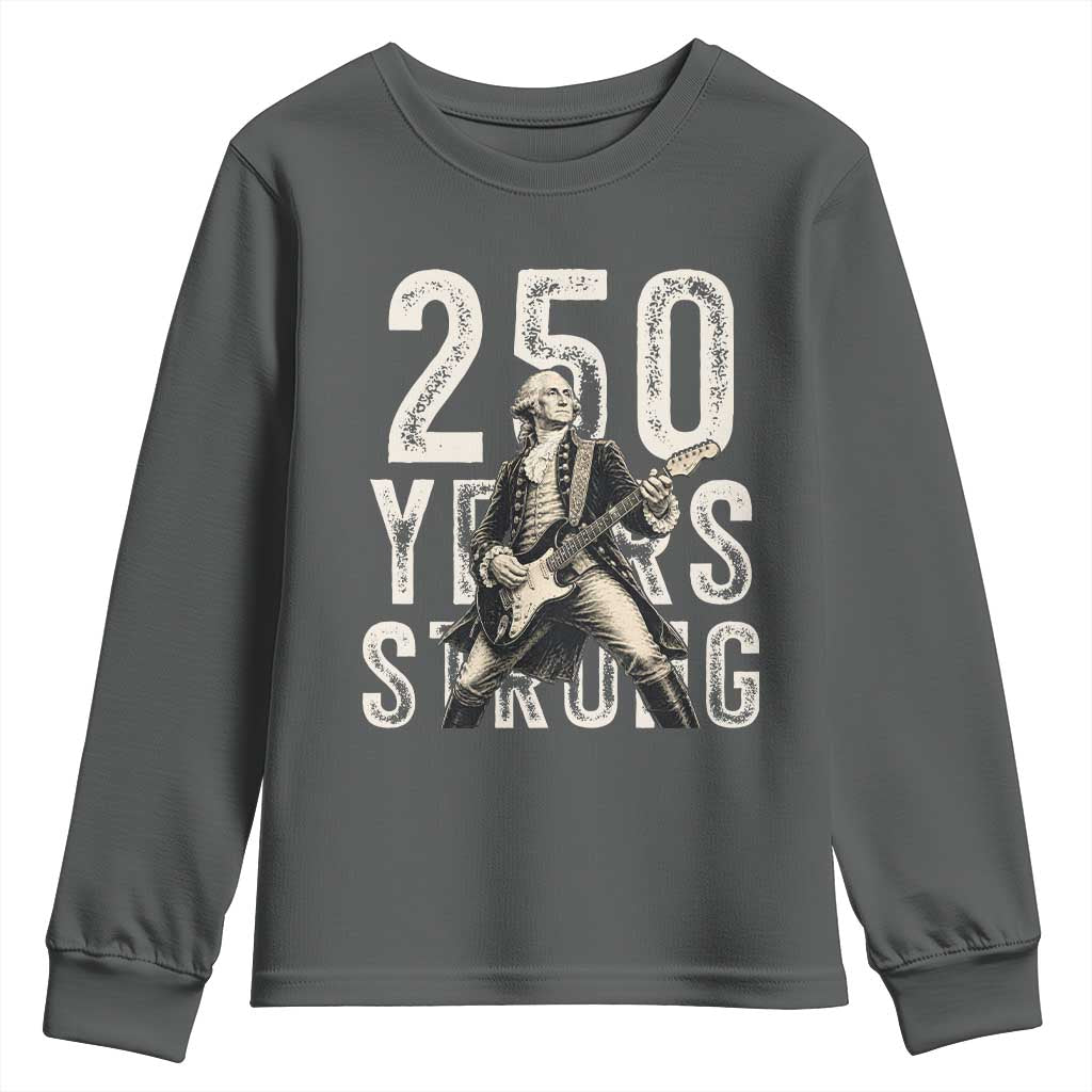 Vintage George Washington Playing Guitar Youth Sweatshirt 250 Years Strong