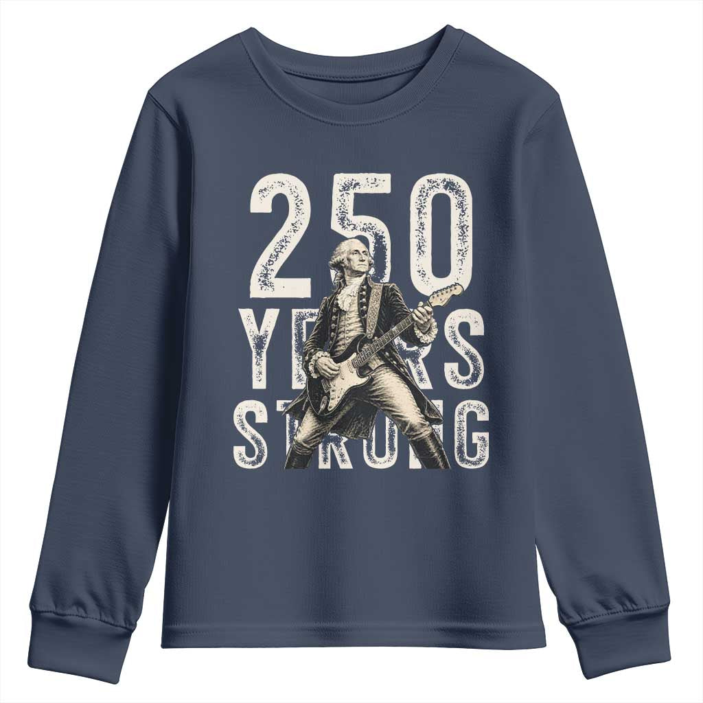 Vintage George Washington Playing Guitar Youth Sweatshirt 250 Years Strong