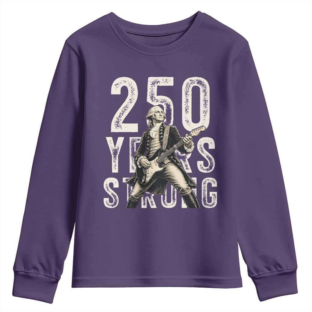 Vintage George Washington Playing Guitar Youth Sweatshirt 250 Years Strong