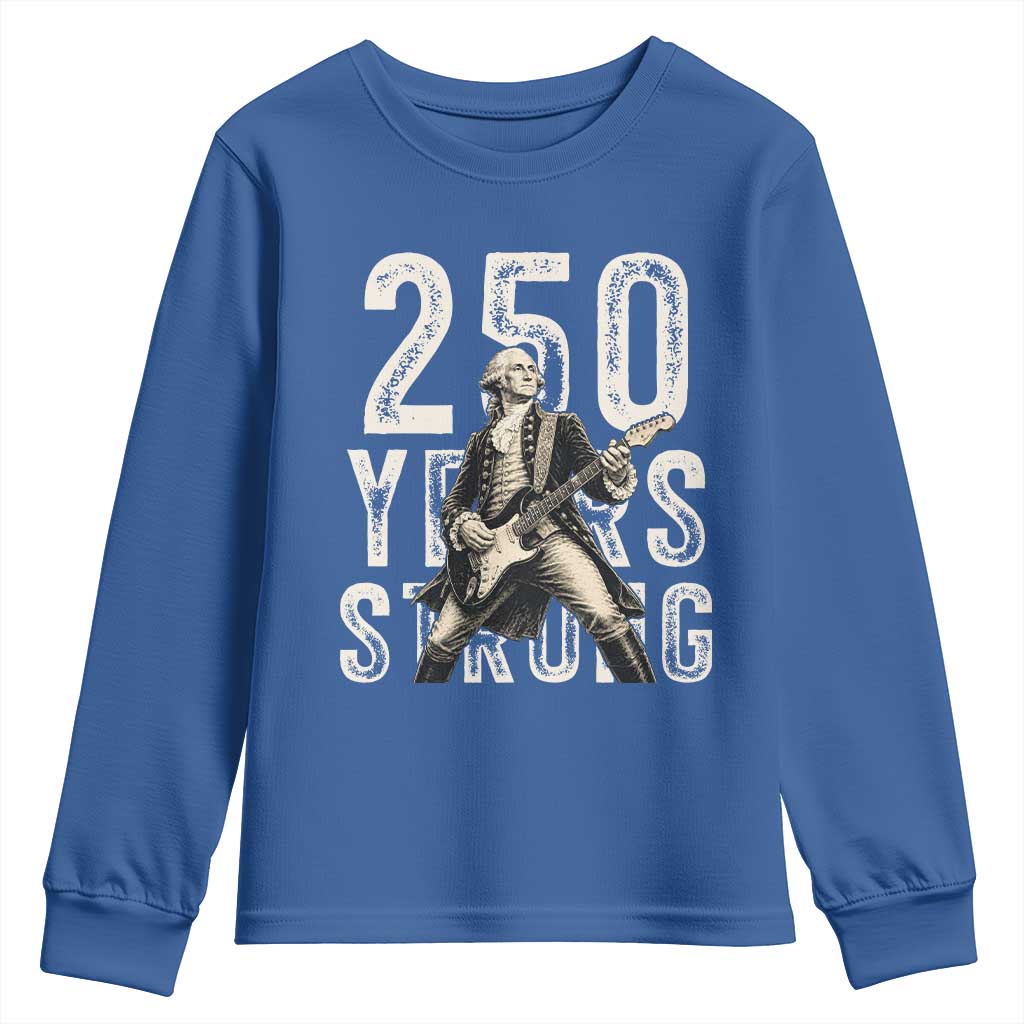 Vintage George Washington Playing Guitar Youth Sweatshirt 250 Years Strong