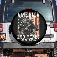 George Washington Abe Lincoln Playing Guitar Spare Tire Cover USA 250th Anniversary Guitarist Graphic