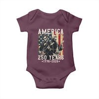 George Washington Abe Lincoln Playing Guitar Baby Onesie USA 250th Anniversary Guitarist Graphic