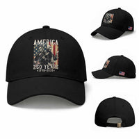 George Washington Abe Lincoln Playing Guitar Baseball Cap USA 250th Anniversary Guitarist Graphic