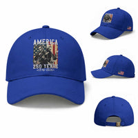 George Washington Abe Lincoln Playing Guitar Baseball Cap USA 250th Anniversary Guitarist Graphic