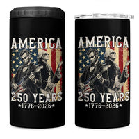 George Washington Abe Lincoln Playing Guitar 4 in 1 Can Cooler Tumbler USA 250th Anniversary Guitarist Graphic