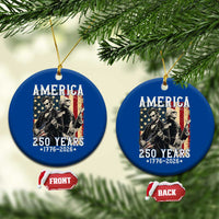 George Washington Abe Lincoln Playing Guitar Ceramic Ornament USA 250th Anniversary Guitarist Graphic
