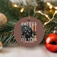 George Washington Abe Lincoln Playing Guitar Ceramic Ornament USA 250th Anniversary Guitarist Graphic