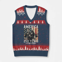 George Washington Abe Lincoln Playing Guitar V-Neck Knit Sweater Vest USA 250th Anniversary Guitarist Graphic
