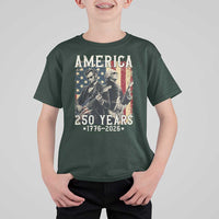 George Washington Abe Lincoln Playing Guitar T Shirt For Kid USA 250th Anniversary Guitarist Graphic