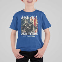 George Washington Abe Lincoln Playing Guitar T Shirt For Kid USA 250th Anniversary Guitarist Graphic