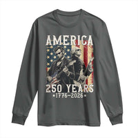 George Washington Abe Lincoln Playing Guitar Long Sleeve Shirt USA 250th Anniversary Guitarist Graphic