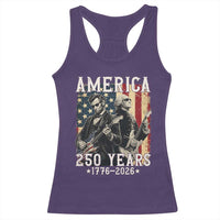 George Washington Abe Lincoln Playing Guitar Racerback Tank Top USA 250th Anniversary Guitarist Graphic