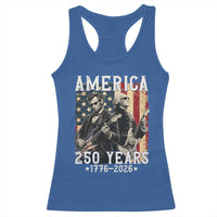 George Washington Abe Lincoln Playing Guitar Racerback Tank Top USA 250th Anniversary Guitarist Graphic