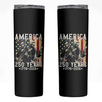 George Washington Abe Lincoln Playing Guitar Skinny Tumbler USA 250th Anniversary Guitarist Graphic