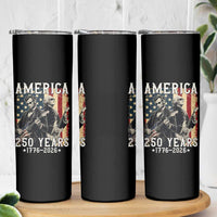 George Washington Abe Lincoln Playing Guitar Skinny Tumbler USA 250th Anniversary Guitarist Graphic