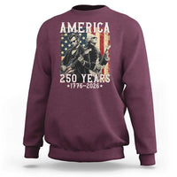 George Washington Abe Lincoln Playing Guitar Sweatshirt USA 250th Anniversary Guitarist Graphic