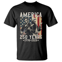 George Washington Abe Lincoln Playing Guitar T Shirt USA 250th Anniversary Guitarist Graphic