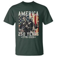 George Washington Abe Lincoln Playing Guitar T Shirt USA 250th Anniversary Guitarist Graphic