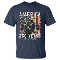George Washington Abe Lincoln Playing Guitar T Shirt USA 250th Anniversary Guitarist Graphic