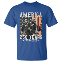 George Washington Abe Lincoln Playing Guitar T Shirt USA 250th Anniversary Guitarist Graphic