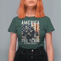 George Washington Abe Lincoln Playing Guitar T Shirt For Women USA 250th Anniversary Guitarist Graphic