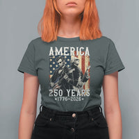 George Washington Abe Lincoln Playing Guitar T Shirt For Women USA 250th Anniversary Guitarist Graphic