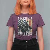 George Washington Abe Lincoln Playing Guitar T Shirt For Women USA 250th Anniversary Guitarist Graphic
