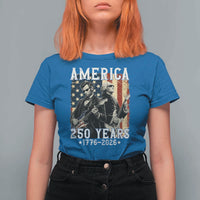 George Washington Abe Lincoln Playing Guitar T Shirt For Women USA 250th Anniversary Guitarist Graphic
