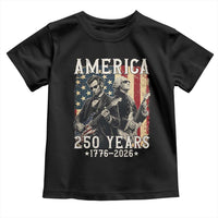 George Washington Abe Lincoln Playing Guitar Toddler T Shirt USA 250th Anniversary Guitarist Graphic
