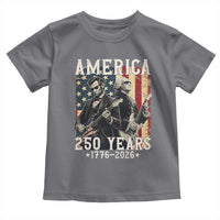 George Washington Abe Lincoln Playing Guitar Toddler T Shirt USA 250th Anniversary Guitarist Graphic