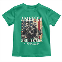 George Washington Abe Lincoln Playing Guitar Toddler T Shirt USA 250th Anniversary Guitarist Graphic